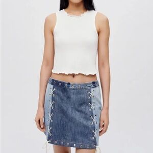 Hanes Crinkle High Neck Tank - Vintage White